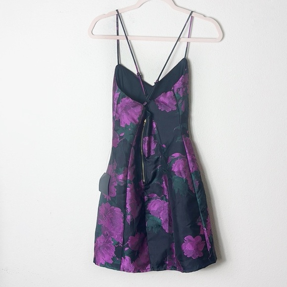 NWT Lulus Setting the Mood Black Floral Jacquard Mini Shift Dress size XS - Picture 5 of 14